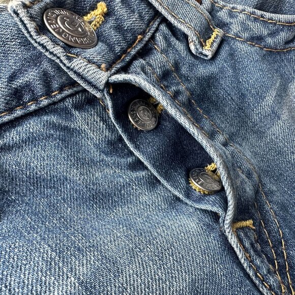 Vintage True Religion Womens 28 Jeans Jordan Button Fly Distressed Denim - Picture 7 of 13